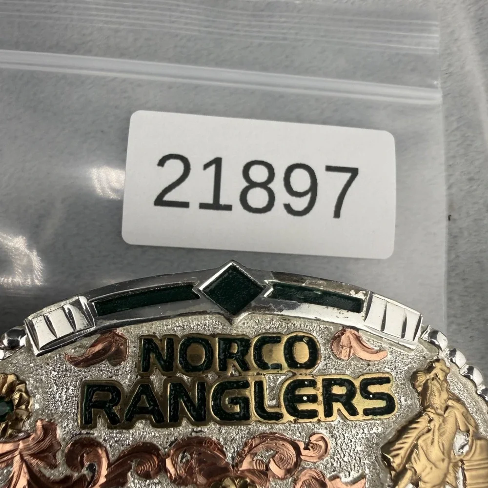 Vintage Dale Chavez Belt Buckle Silver Norco Rangers Leadline 2015 Trophy